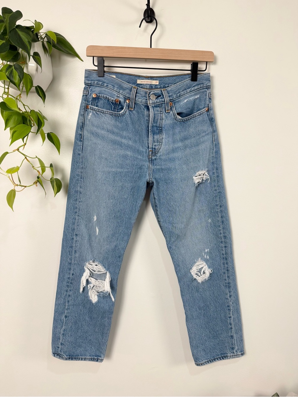 Levi's Premium Women's Wedgie Straight Ankle Jeans W27 L26 High Rise Button Fly